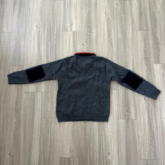 Orvis Dark Gray Wool Pullover with Corduroy Collar Size Medium - Picture 3 of 9